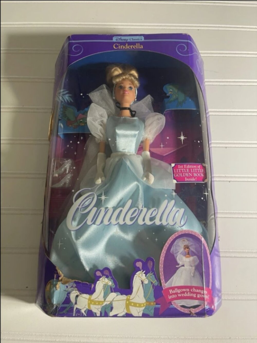 Vintage Mattel Disney Classics Cinderella 12in Ballgown Wedding Gown 1624